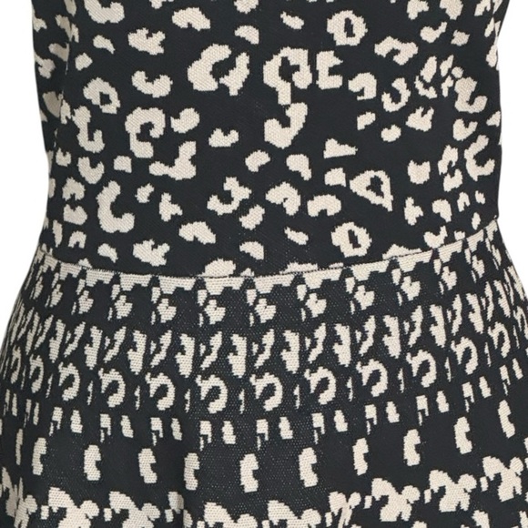 REBECCA TAYLOR Black White Leopard Animal Print Sleeveless Mini Dress Size S - Picture 5 of 10